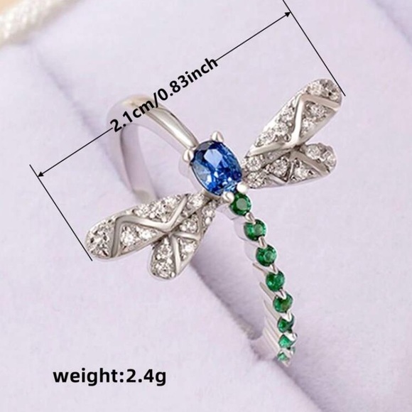 Cubic Zirconia Dragonfly Ring - Picture 5 of 7